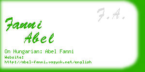 fanni abel business card